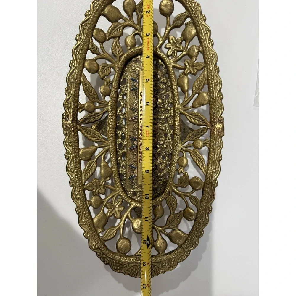 VTG Weinberg Last Supper Brass Fruit‎ Bowl Jerusalem Made In Israel About 14